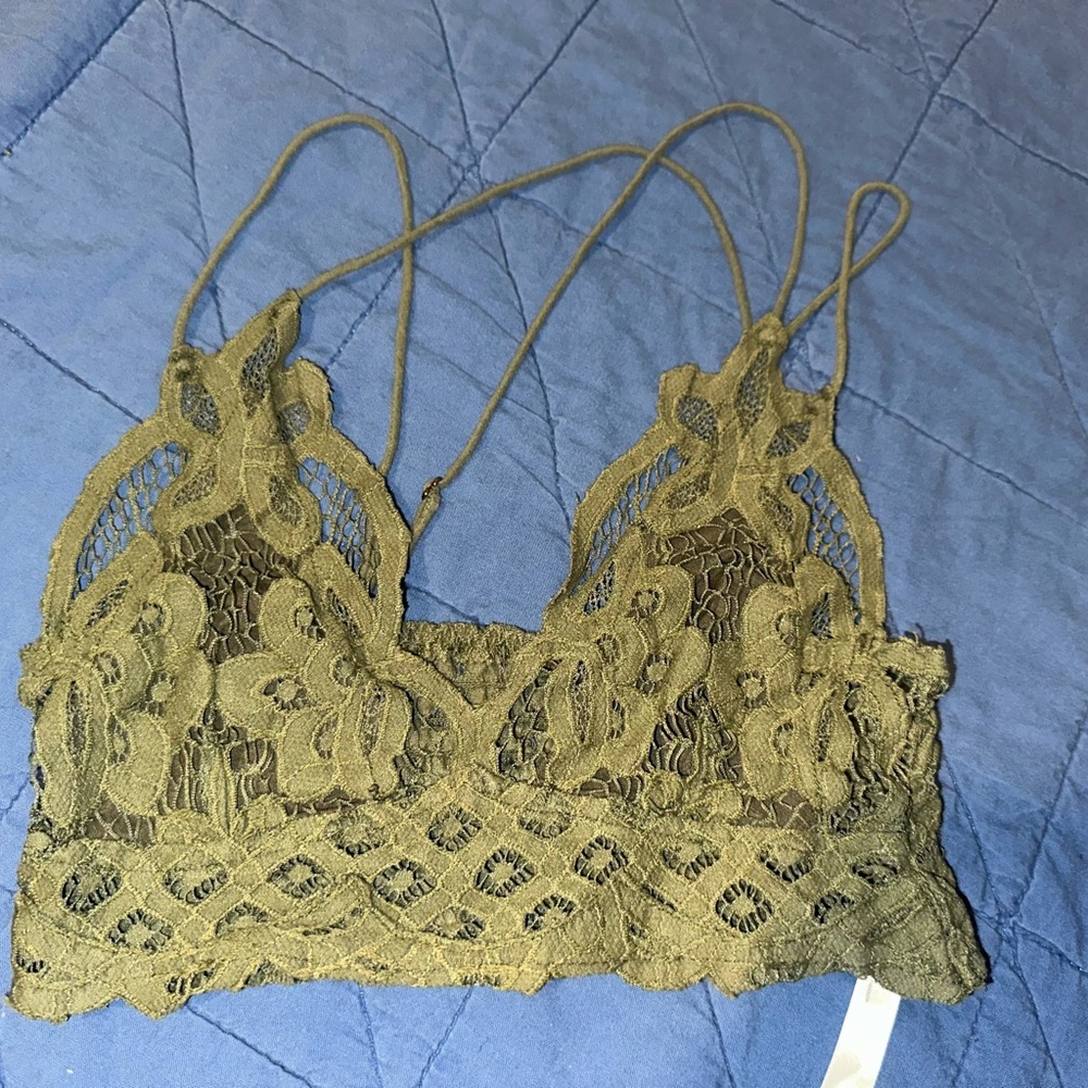 FP Lace Bralette in Olive Green